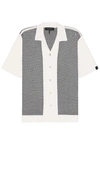 Rag & Bone Herringbone Snap Front Avery Shirt In Ivory Multi