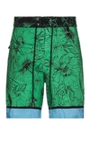 Agua Bendita Men's Sati Floral Drawstring Shorts In Green