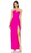 Amanda Uprichard X Revolve Strapless Puzzle Gown In Dark Hot Pink