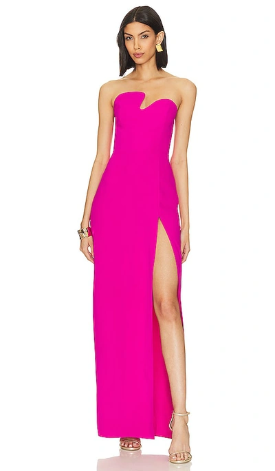 Amanda Uprichard X Revolve Strapless Puzzle Gown In Dark Hot Pink