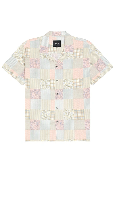 Rails Moreno Patchwork Print Short Sleeve Linen Blend Button-up Shirt In Multi