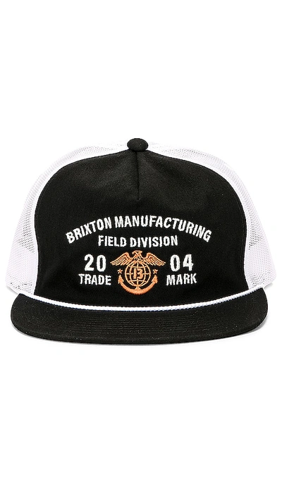Brixton Division Mp Trucker Hat In Black & White
