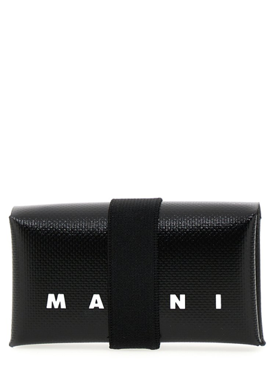 Marni Logo Printed Tri In Black