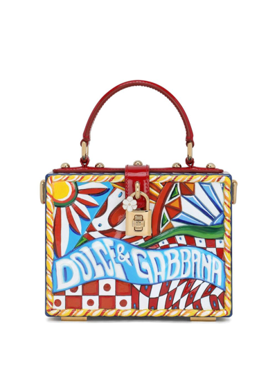 Dolce & Gabbana Sweet Box Tote Bag In Multicolor Rosso