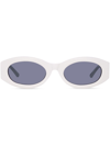 Linda Farrow Attico38 White / Silver Sunglasses In White