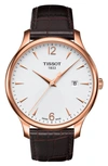 Tissot TRADITION LEATHER STRAP WATCH, 42MM,T0636103603700