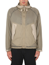 Ten C Short Bonded Combo Parka Hood In Beige