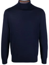 Paul Smith High-neck Merino-wool Jumper In Blue