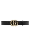 GUCCI IMITATION PEARL DOUBLE-G LEATHER BELT,453260DLX1T