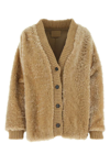 Prada Camel Wool Blend Cardigan In Camel