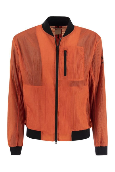 Premiata Lightweight Nylon Bomber Jacket In Orange