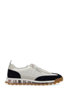 Thom Browne Tech Runner In Fine Kid Suede In White