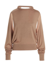 Ramael Cut Out Insert Top Sweater In Beige