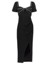 Self-portrait Self Portrait Diamante Bust Midi Dress In Black