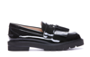 Stuart Weitzman Mila Patent Tassel Loafer In Black