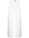 The Mannei Sado Rigid High-rise Wide-leg Cargo Jeans In White