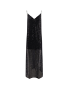 The Nina Studio Long Dress With All-over Sequins In Black