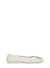 Tory Burch Reva Travel Ballet Flat In White