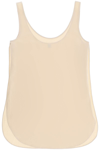 Totême Top In Misto Viscosa Compact Knit Tank In Beige