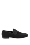 Totême Leather-trimmed Canvas Penny Loafers In Black