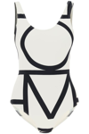 Totême Monogram Swimsuit Ecru In Multicolor