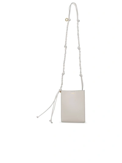Jil Sander Tangle Ring Crossbody Bag In White Leather