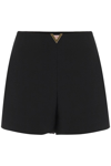 Valentino Crepe Couture Tailored Shorts In Black