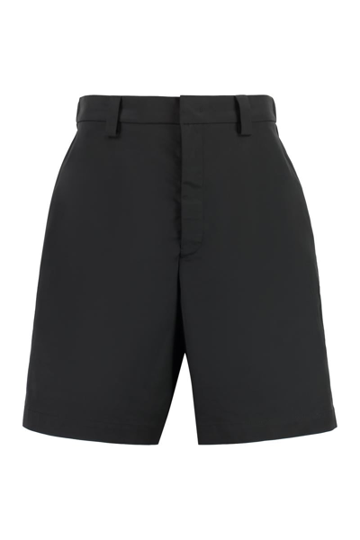 Valentino Logo Detailed Bermuda Shorts In Black