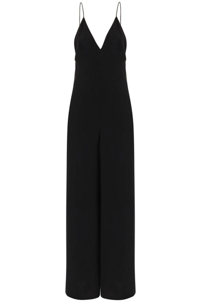 Valentino Silk Cady Couture Open Back Jumpsuit In Black