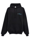 Vetements Graphic Logo Print Hoodie In Black
