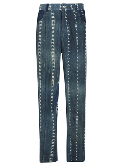 Wales Bonner Miles Tie-dye Denim Jeans In Azul