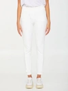 Moncler Tapered Cotton Trousers In White