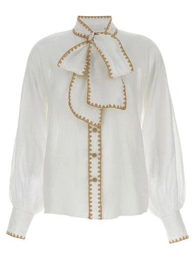 Zimmermann Devi Shirt, Blouse White