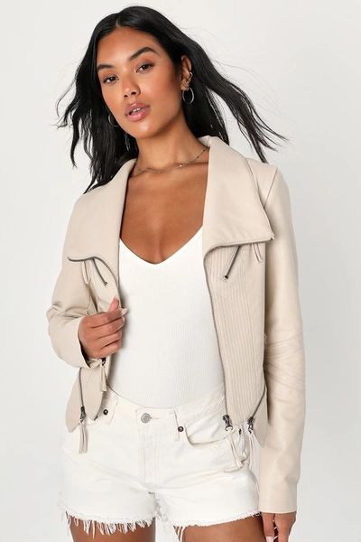 Lulus Up On A Tuesday Taupe Vegan Leather Jacket