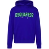 Dsquared2 Blue Stretch Cotton Sweatshirt In Blue