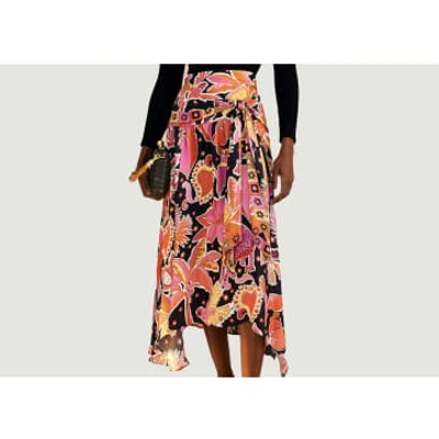 Farm Rio Natural Midi Skirt In Black