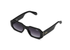 Quay Who Is She Womens Square Sunglasses In Black In Hot Pink Dusty Pink,smoke Gradient Polarized