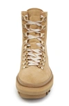 Allsaints Wanda Genuine Shearling Combat Boot In Sand