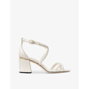 Jimmy Choo Rheea Leather Crisscross Block-heel Sandals In Latte