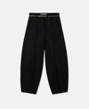Stella Mccartney Box Pleat Belted Tailored Trousers In Black