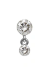 Maria Tash Invisible Set Diamond Dangle Stud Earring In White Gold