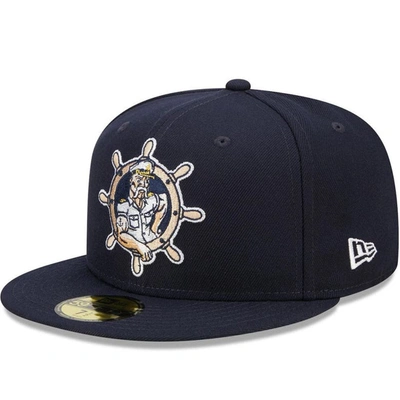 New Era Navy Lake County Captains Marvel X Minor League 59fifty Fitted Hat