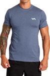 Rvca Sport Vent Stripe Performance Graphic T-shirt In Army Blue