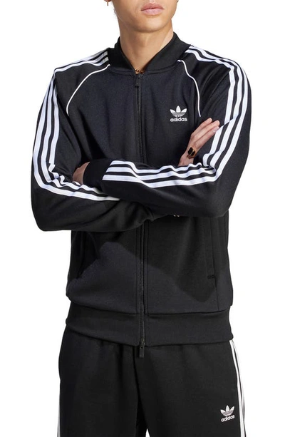 Adidas Originals Adidas Adicolor Classics Superstar Slim-fit Zip-front Track Jacket In Black