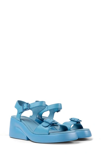 Camper Kaah Platform Wedge Sandal In Medium Blue