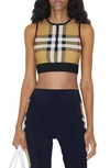 BURBERRY ZADIE CHECK ATHLEISURE CROP TOP