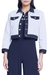 L Agence Koda Jacket In White/ Black