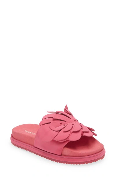 Farm Rio Monstera Anatomic Slide Sandal In Pink | ModeSens