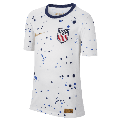 Nike Usmnt 2023 Stadium Home Big Kids' (boys')  Dri-fit Soccer Jersey In White