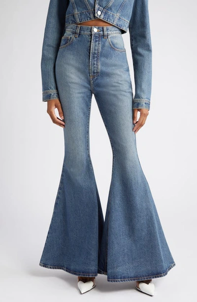 Alaïa High-rise Flared Jeans In Blue